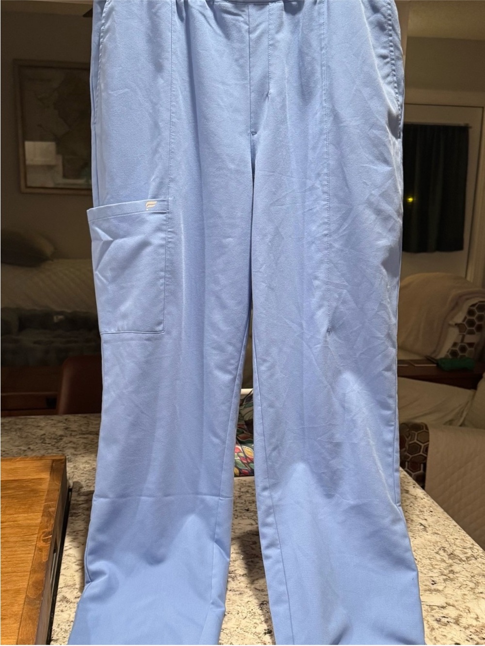Two pair Fabletics women’s ceil blue scrub pants dice L - with Side Pocket